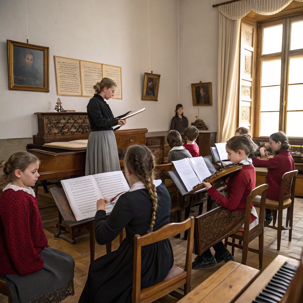 Historical photo of music education